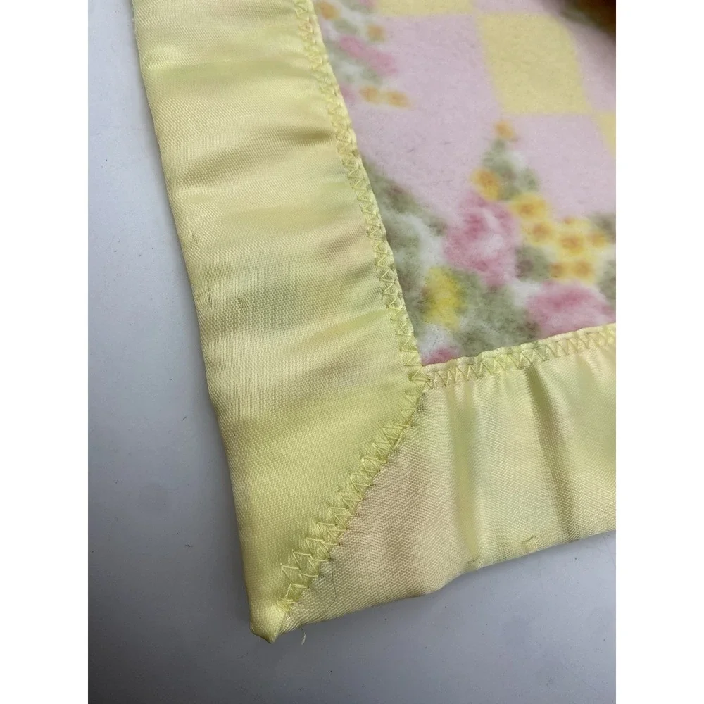 Vintage‎ Lamb Teddy Bear Lovey Satin Trim Security Blanket